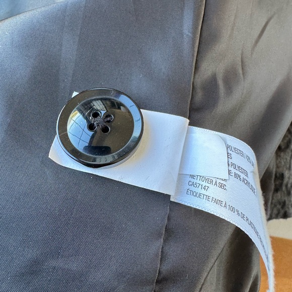 Women's XHILARATION Black Gray Animal Print/Fur Collar Coat Size Medium - Picture 8 of 8